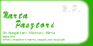marta pasztori business card